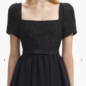 Self portrait boucle square neck midi dress size 12 brand new